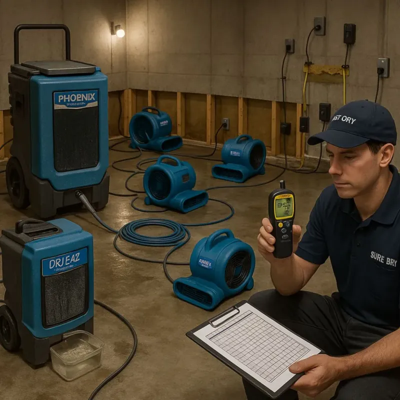 Structural Drying and Dehumidification process in Vander, NC